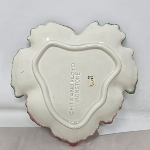Vintage Fitz & Floyd Leaf-Shaped Decorative Plate Pattern Ironstone Sonoma - Picture 4 of 8